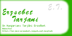 erzsebet tarjani business card